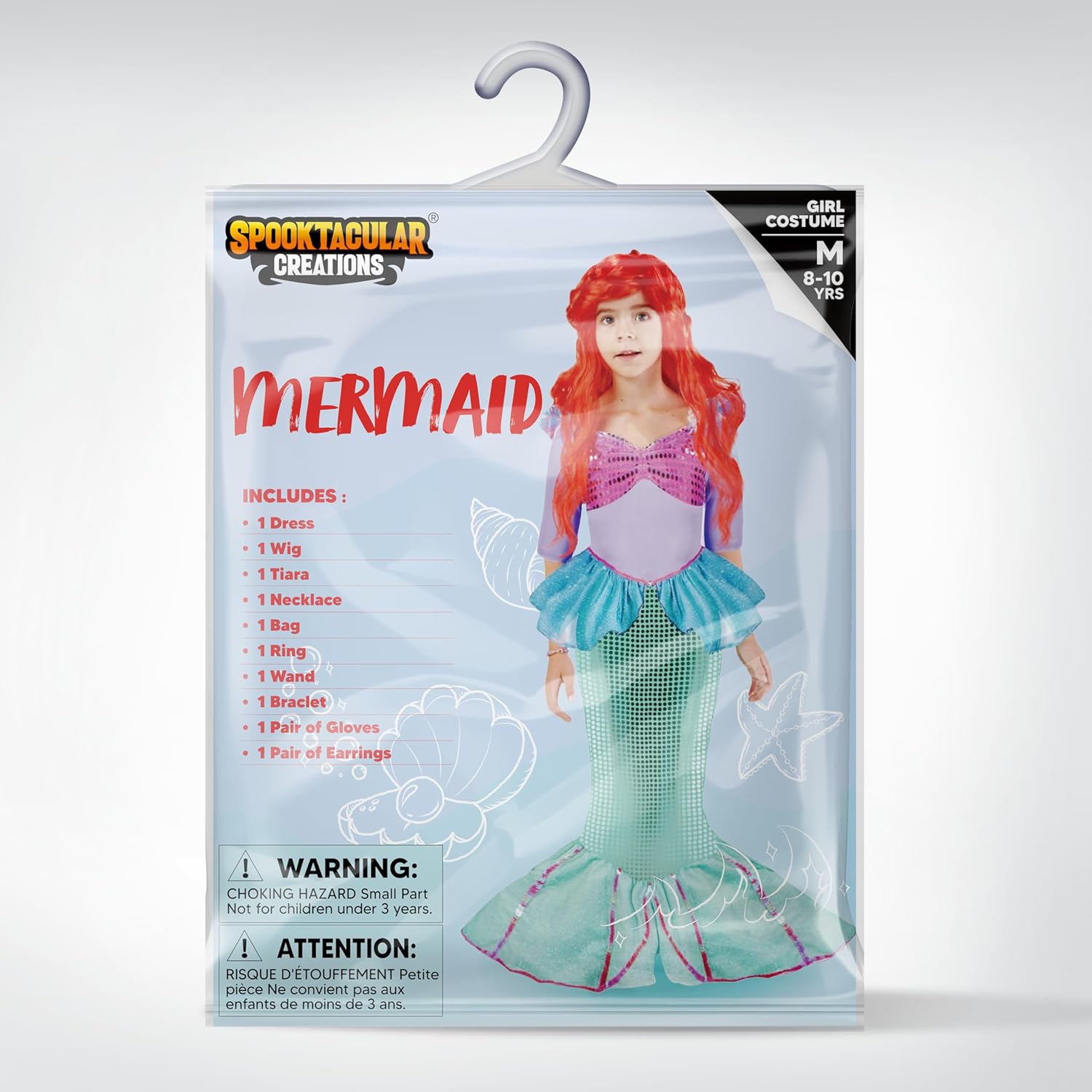 Spooktacular Creations Mermaid Costume for Girls with Wig and Headband