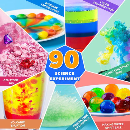 90-Experiment Kids Science Kit - Hands-On STEM Chemistry Physics Set