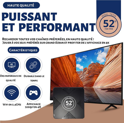 52 FOR PRO Android 12.0 TV Box 4GB RAM 32GB ROM 4K+ 60Hz Media Player with Bluetooth Remote