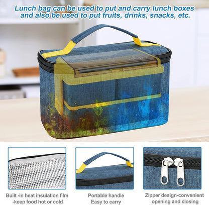 Yirochan Bento Box1400ml 3-Compartment With Insulated Bag Blue