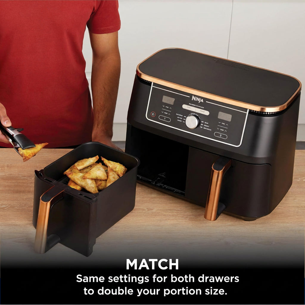 Ninja Foodi MAX Dual Zone Air Fryer 9.5L Copper/Black