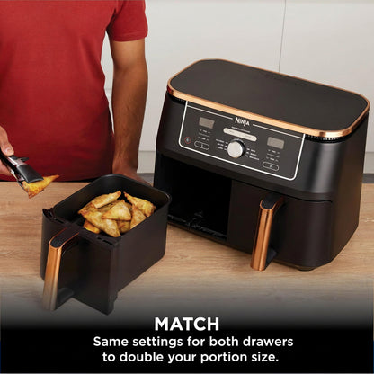 Ninja Foodi MAX Dual Zone Air Fryer 9.5L Copper/Black