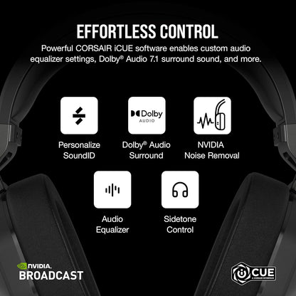 Corsair HS65 Wireless Gaming Headset with Dolby 7.1 and Bluetooth