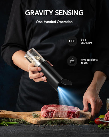 FORLIM KDL-593E-2WB Electric Salt and Pepper Grinder Set 2 Pack