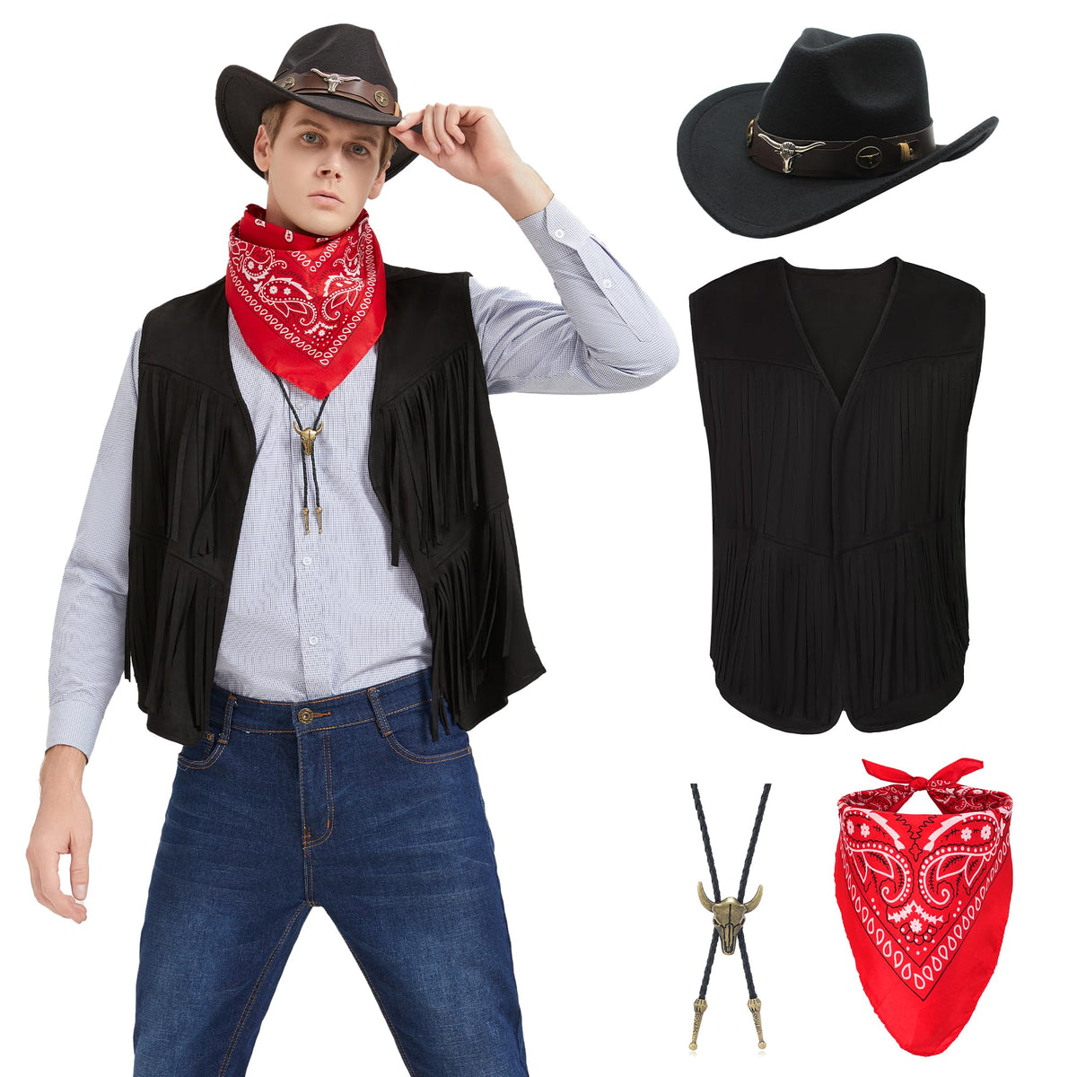 Men's Western Cowboy Costume Set
