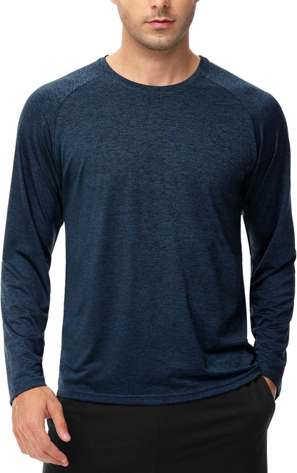 Men's Dry Fit Moisture Wicking Long Sleeve Athletic T-Shirts 3-Pack