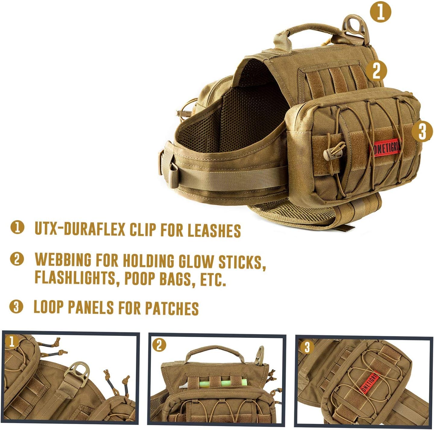 OneTigris Waterproof Dog Raincoat – Durable Nylon Pack for Small to Large Breeds