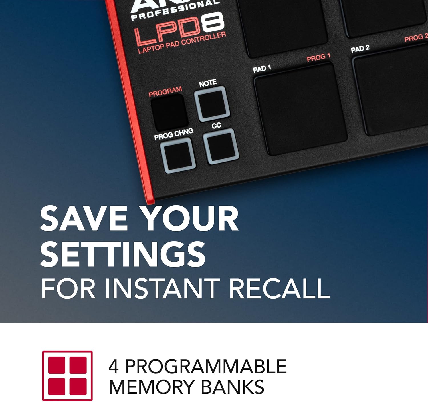 Akai LPD8 Portable USB MIDI Controller with RGB Pads