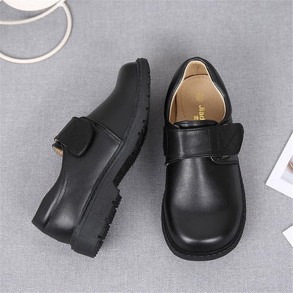 sfdgfhyf Grey Kids Walking Shoes – Leather Boots for Ages 10‑10.5