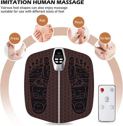 BORDEAG Electric Foot Massager with 8 Programs, 32 Intensity Levels