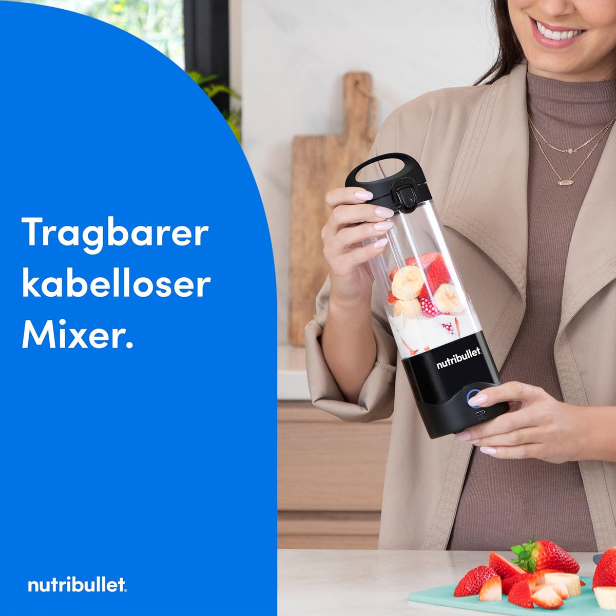 NutriBullet NBP003B Portable Mini Blender 475ml