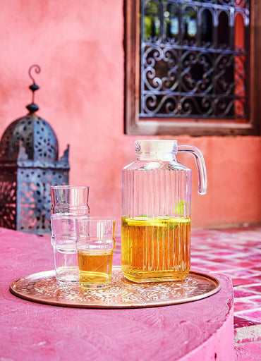 Luminarc Arcoroc Quadro 1.7L Glass Pitcher with White Plastic Lid