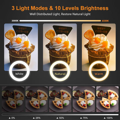 Evershop 10" Adjustable Overhead Ring Light with Tripod