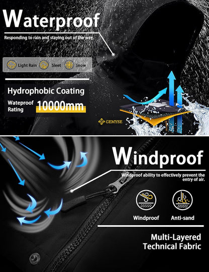 GEMYSE Women's Mountain Waterproof Ski Snow Jacket for Winter Activities