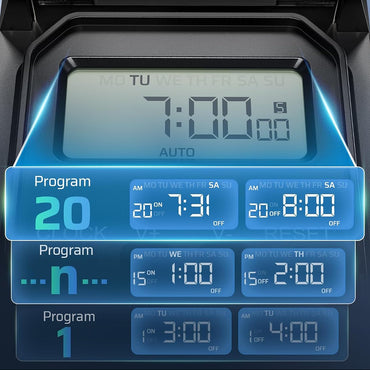 DEWENWILS Digital Plug Timer Outdoor IP44 2-Pack 16A 3680W