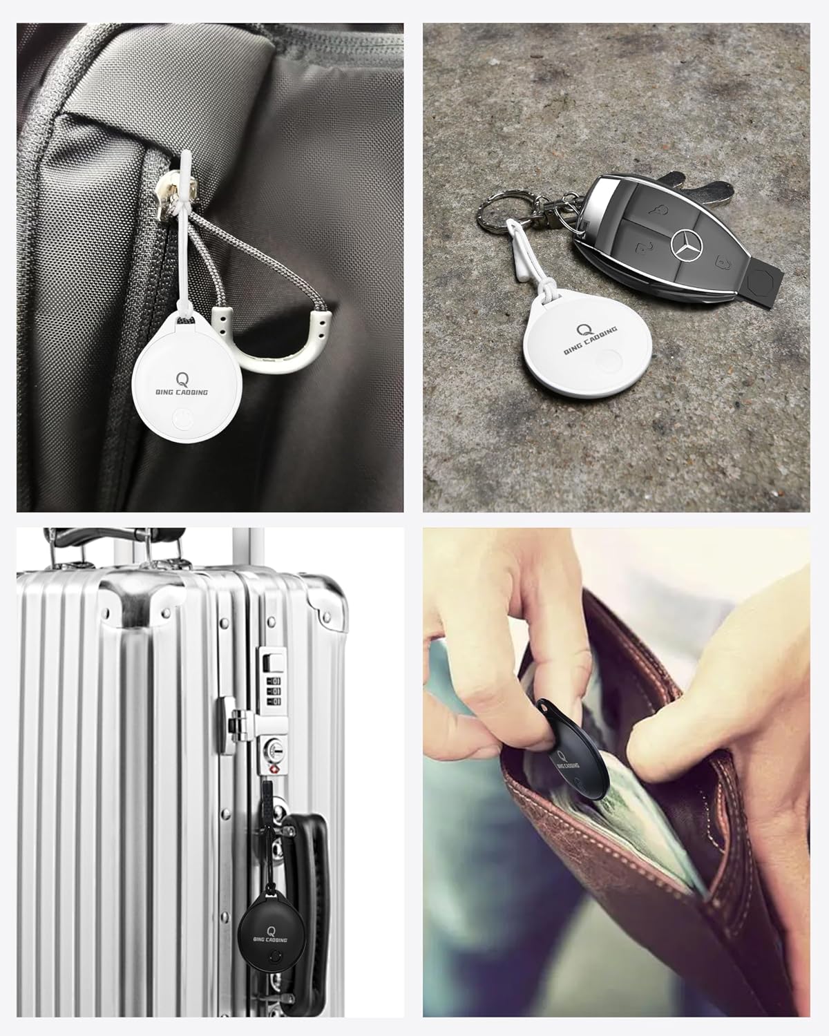QING CAOQING Air Tracker Tag 2-Pack Locate App iOS Only Keyring Included