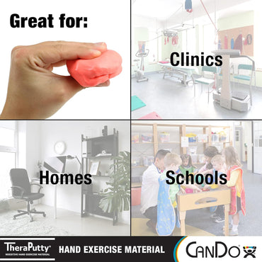 Cando Red Light TheraPutty 4oz Hand Therapy Putty for Strength and Stress Relief