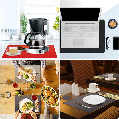 HELI MIAO Washable Heat-Resistant Leather Placemats Set of 6