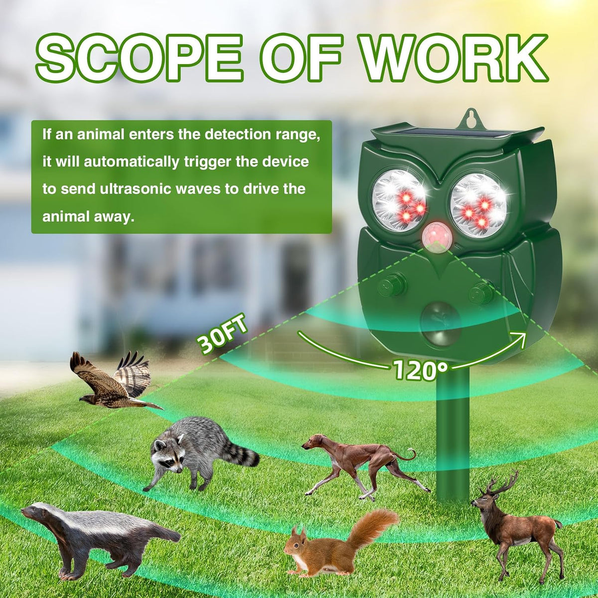Jahy2Tech No.273-1 Solar Ultrasonic Animal Repellent