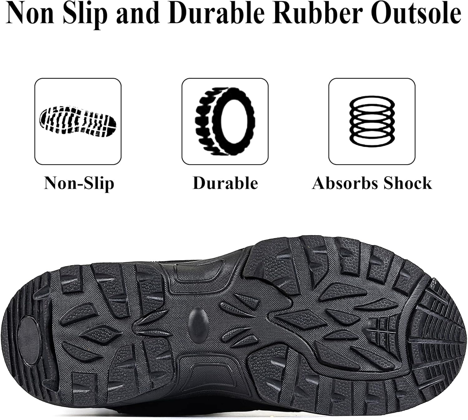 Women's Waterproof Winter Snow Boots with Side Zipper, Lightweight Warm Combat Style