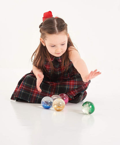 TickiT Sensory Rainbow Glitter Balls Set - 7 Water-Filled Bouncy Toys