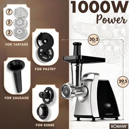 Bomann FW 6067 CB Meat Grinder 1000W Black