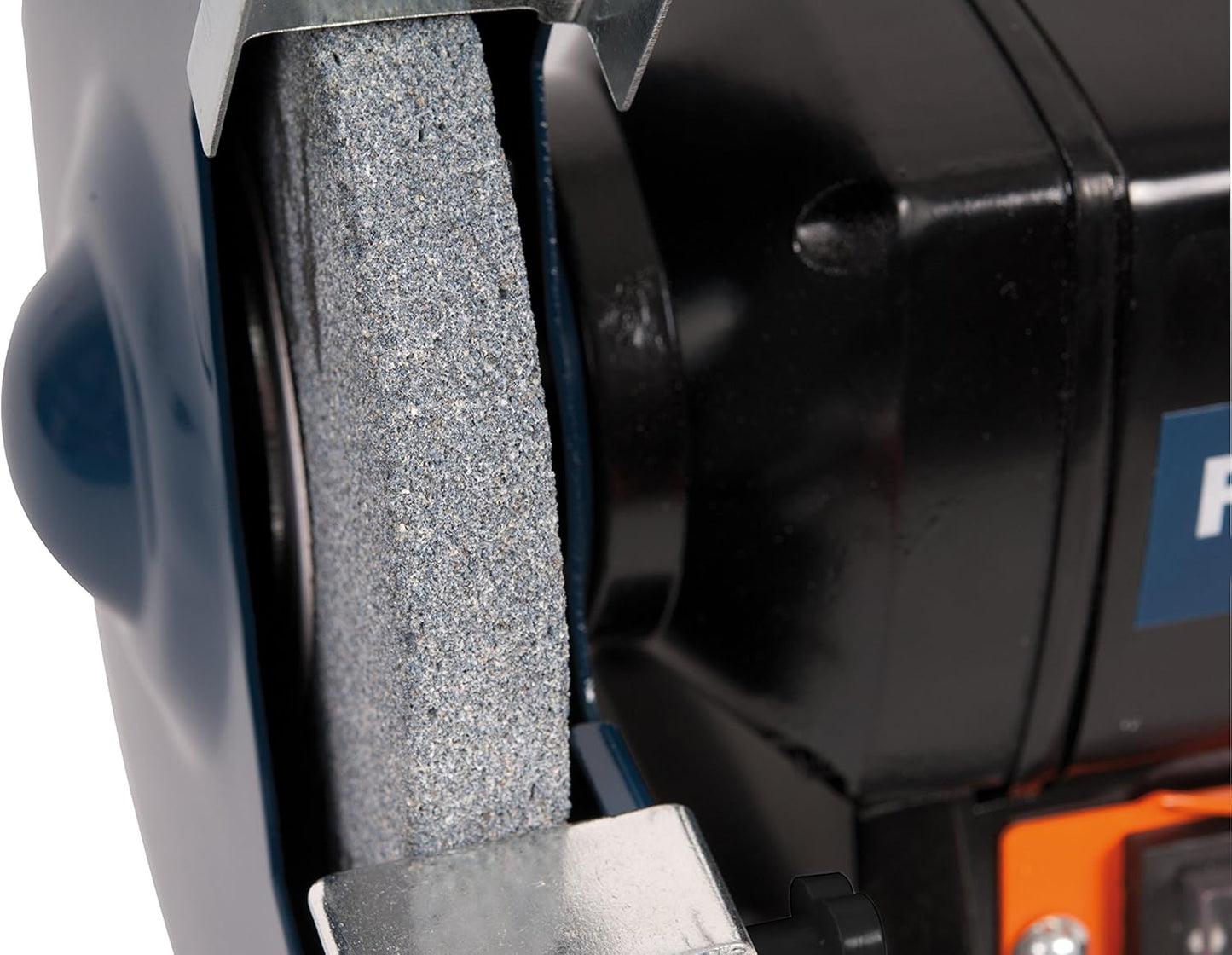 FERM BGM1019 Double Grinding Machine 150W 150mm with P36 & P60 Sharpening Stones, Spark Arrester, Alloy Steel