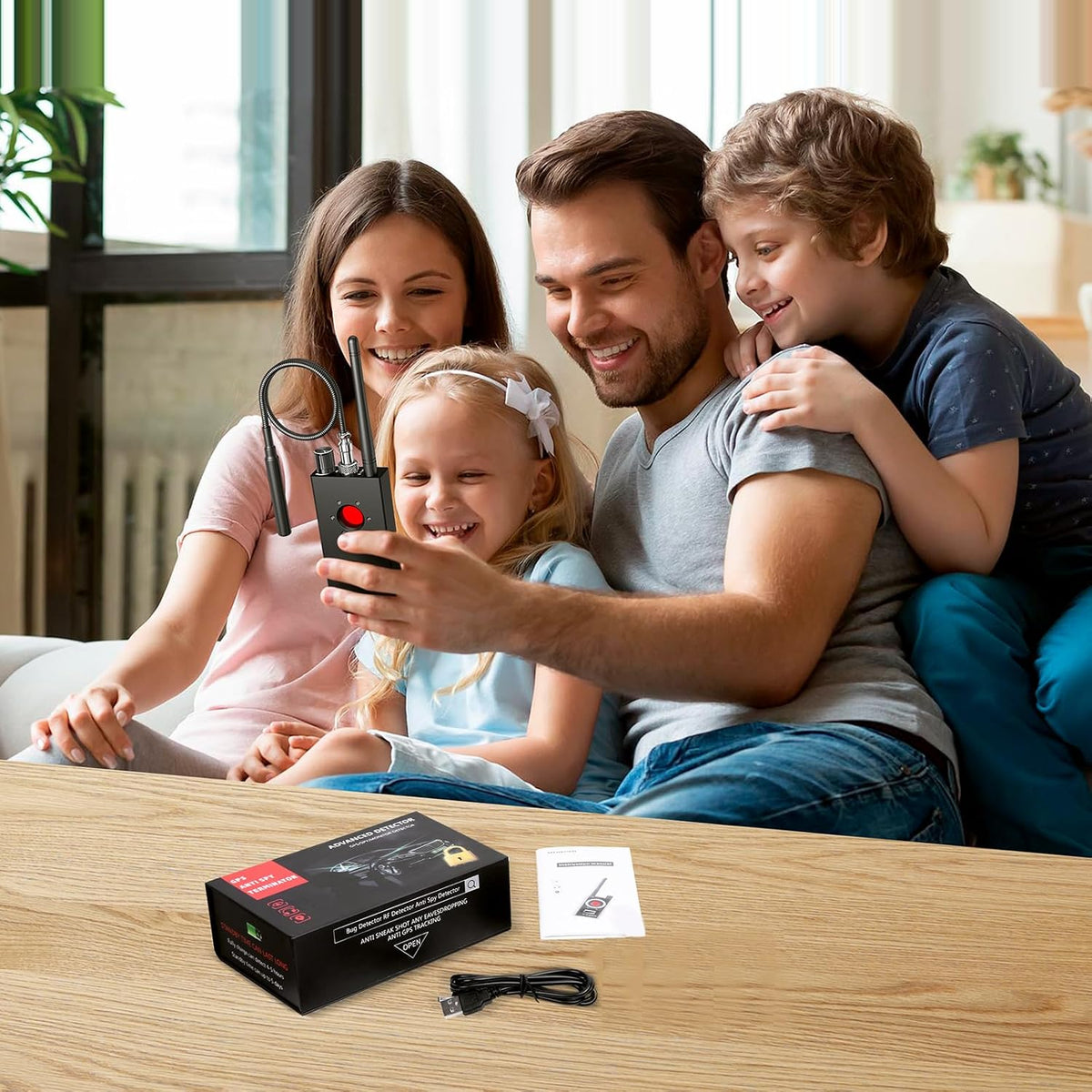 Menborn Anti Spy Hidden Camera and RF Bug Detector Black