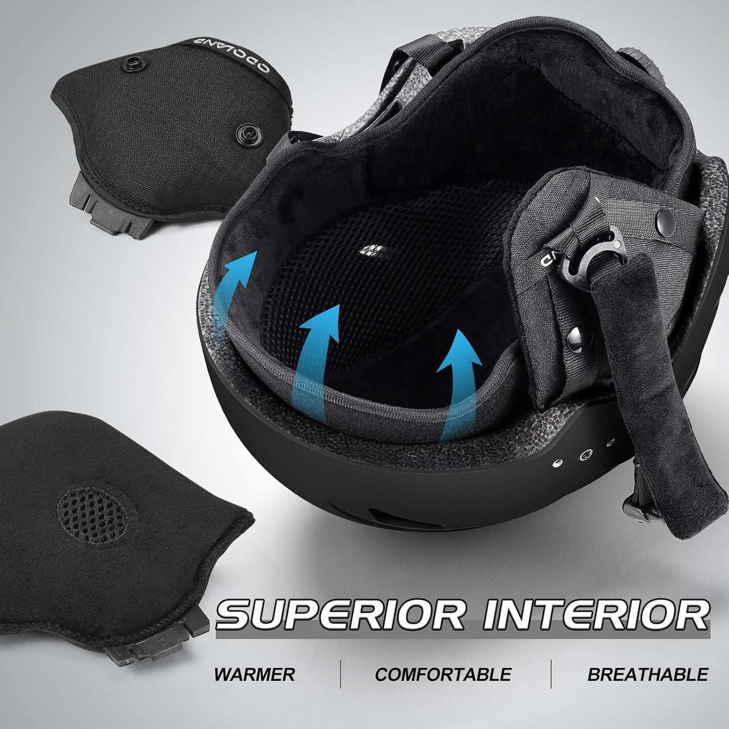 Odoland Lightweight Ski Helmet with Detachable Visor Goggles for Snow Sports