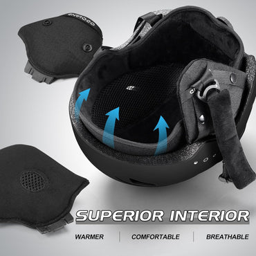 Odoland Lightweight Ski Helmet with Detachable Visor Goggles for Snow Sports