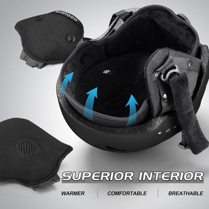 Odoland Lightweight Ski Helmet with Detachable Visor Goggles for Snow Sports