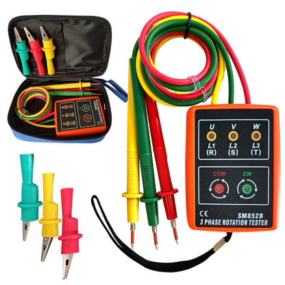 Soonkoda 3-Phase Sequence Tester with LED, Buzzer, 600V