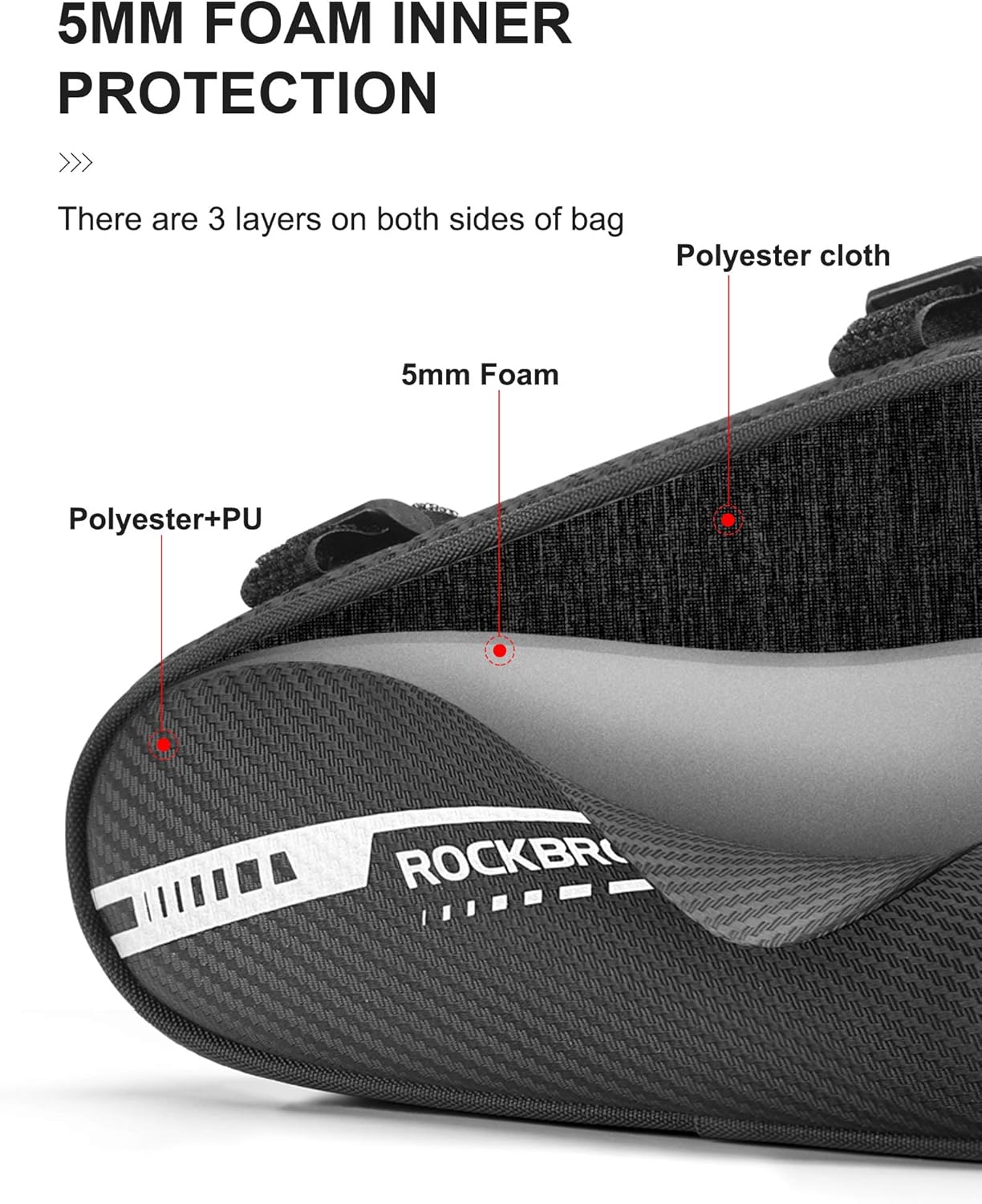 Rockbros 1.2L Triangle Bike Frame Bag for MTB