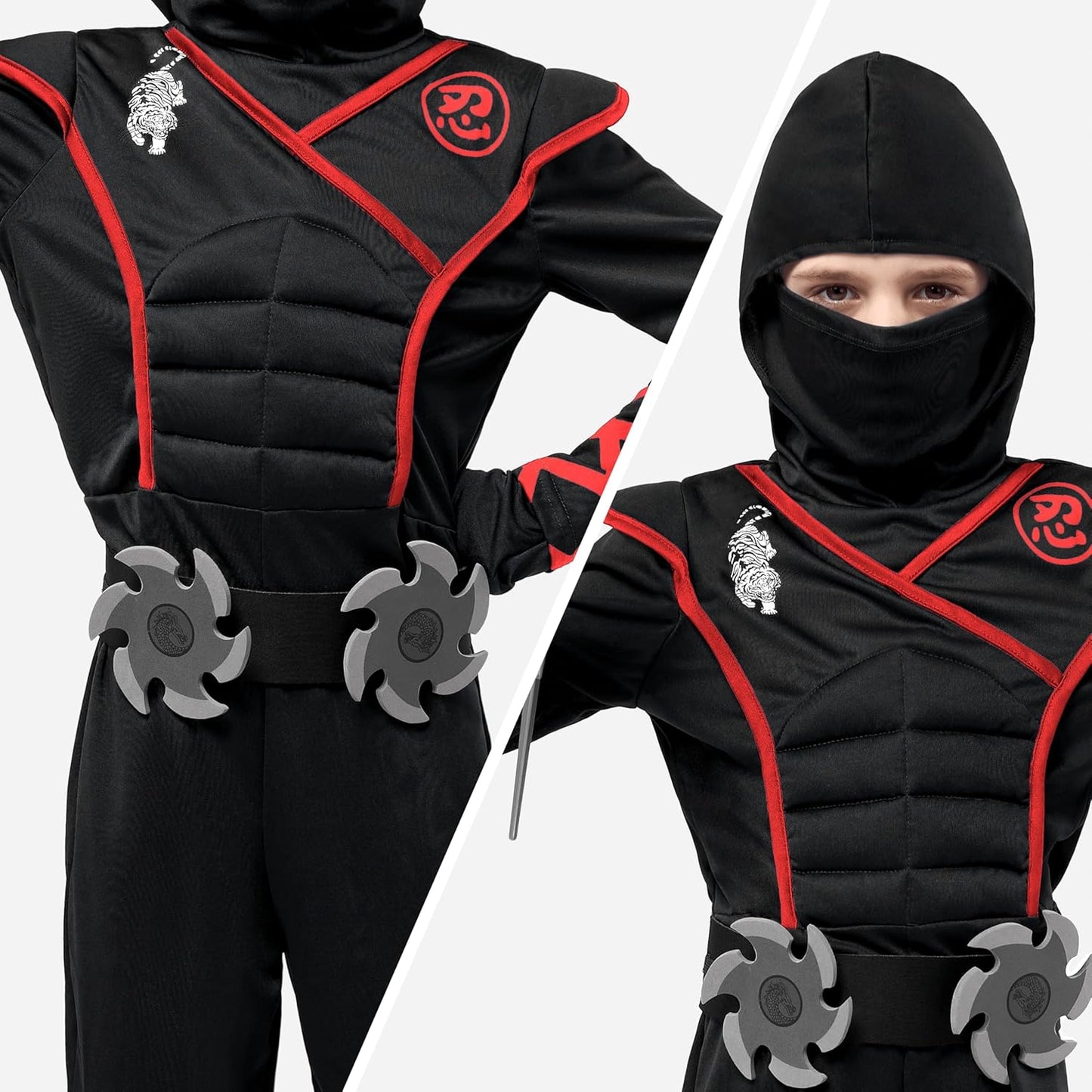 Spooktacular Creations Boys Ninja Costume Medium with Daggers and Stars