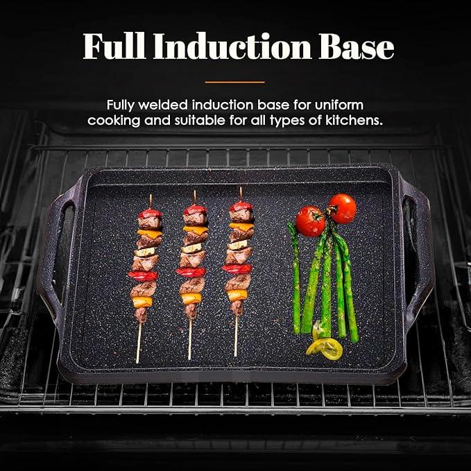WECOOK Ecochef Titanium Induction Grill Plate 43x25 cm Black - Gomix Brands Outlet