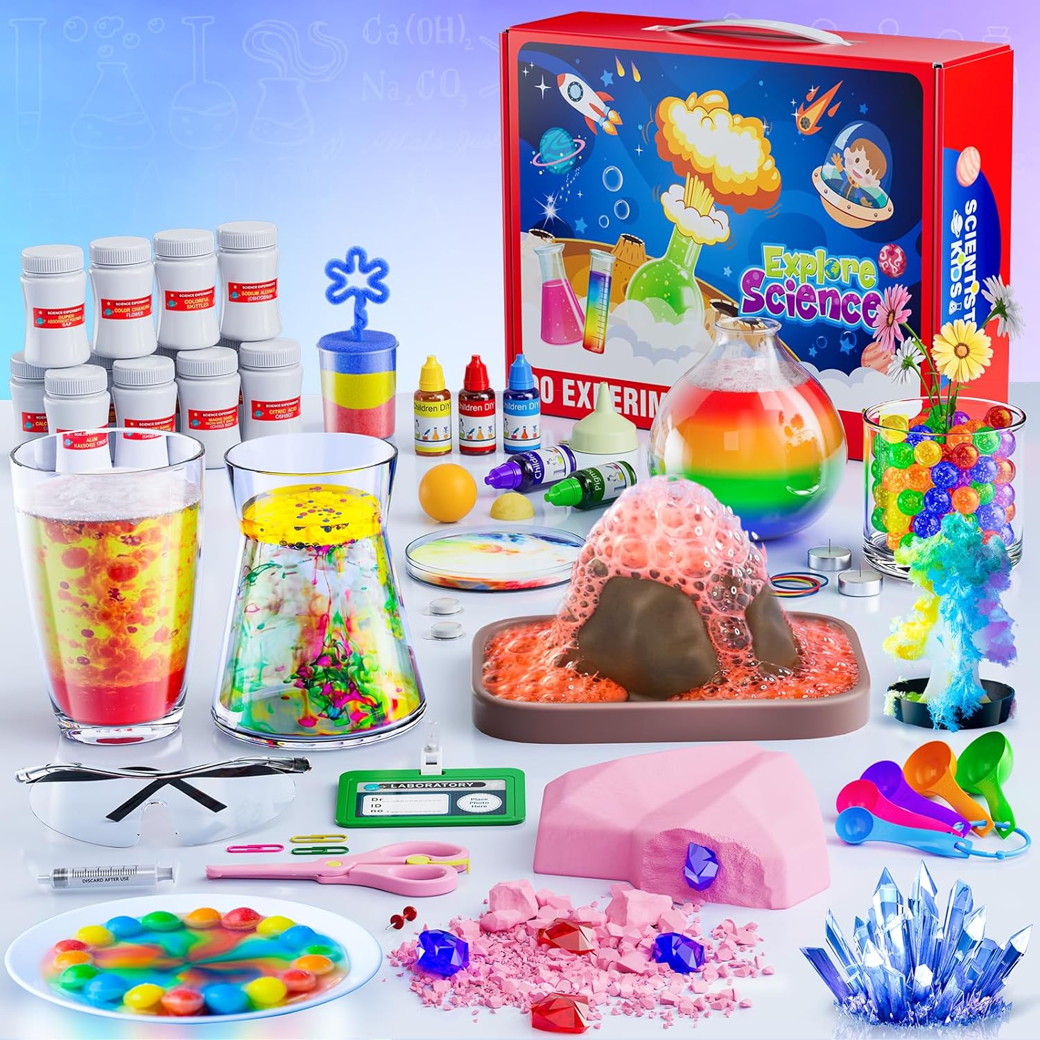 90-Experiment Kids Science Kit - Hands-On STEM Chemistry Physics Set