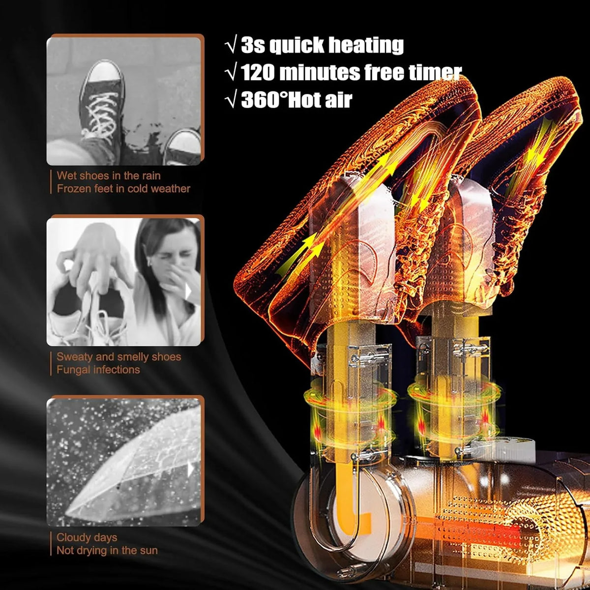 EPROICKS Portable Electric Shoe Dryer with Timer and Antibacterial Light - Gomix Brands Outlet