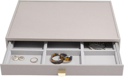 Stackers Taupe Supersize Statement Drawer Jewellery Box with Velvet Lining