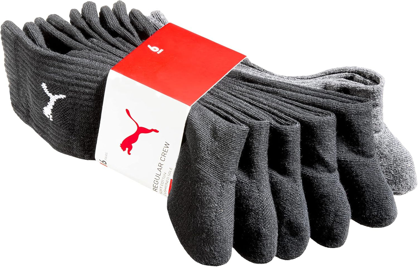 PUMA 3P Crew Socks Breathable Cushioned Sports Socks