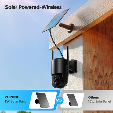 YUPBOE Solar Wireless PTZ 360° Outdoor Security Camera with Floodlight