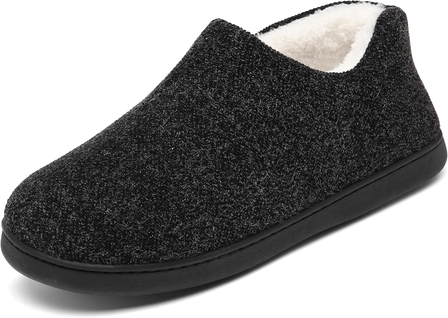 Mishansha Men's Winter Slippers – Warm Black Indoor Shoes