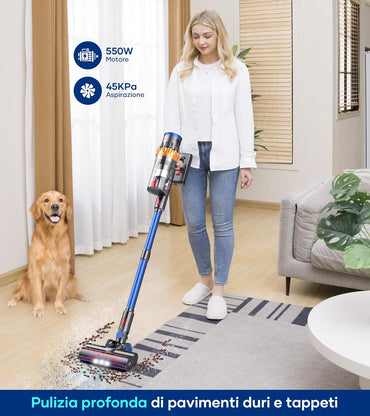MIBODE Cordless Vacuum Cleaner, 45Kpa 550W 65Mins Wireless Electric Sweeper
