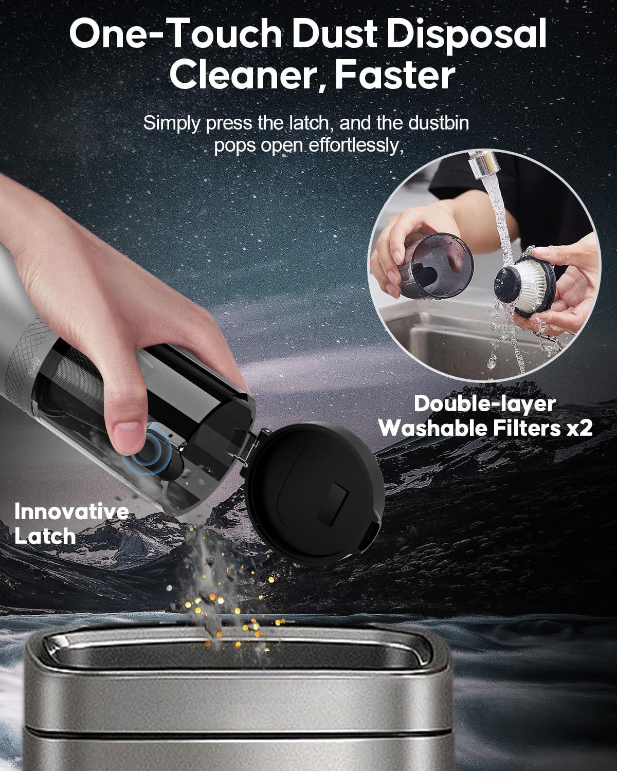 abask 21000PA Cordless 4-in-1 Handheld Mini Vacuum for Car - Gomix Brands Outlet