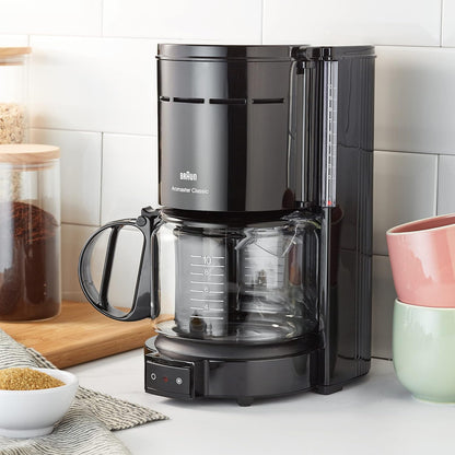Braun KF47 Black 10‑Cup Filter Coffee Maker with Glass Jug
