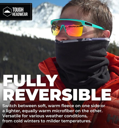 Reversible Fleece Ski Neck Warmer – Tough Headwear Unisex Winter Gaiter