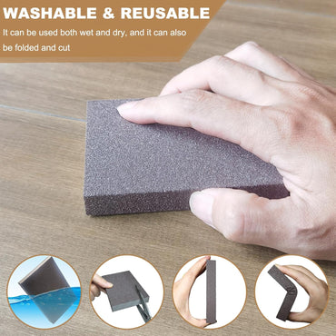6 Pack 80 Grit Medium Sanding Sponge, Washable and Reusable