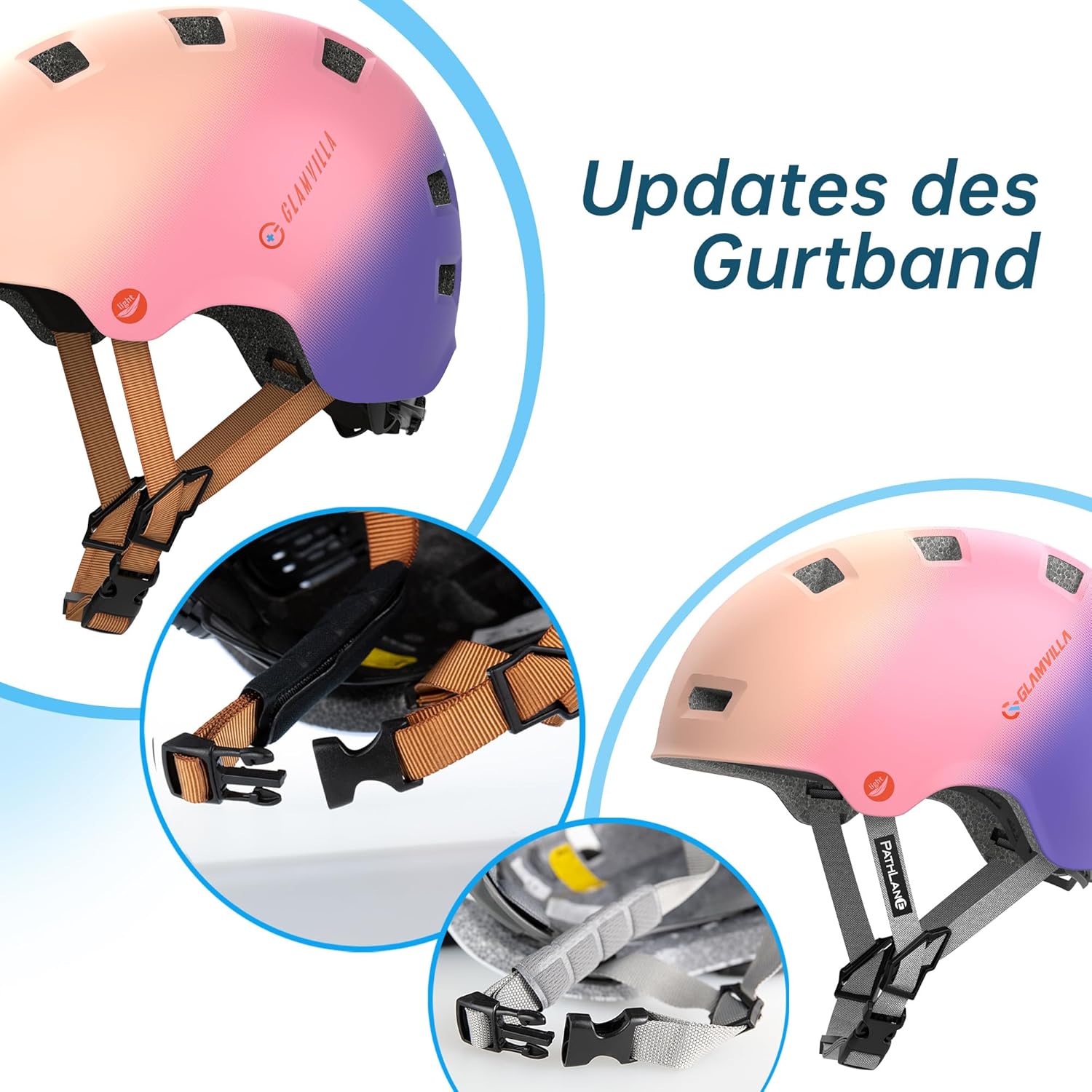 GLAMVILLA Ultralight Adjustable Multi‑Sport Helmet for Kids & Adults