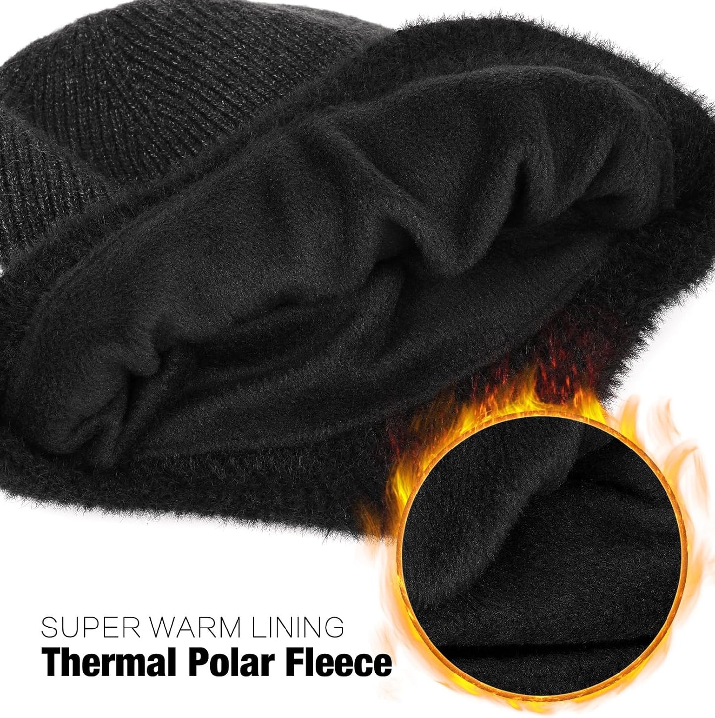 Wmcaps Warm Thermal Fleece Lined Earflap Beanie Hat for Men Women Outdoor Winter