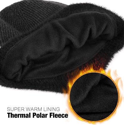 Wmcaps Warm Thermal Fleece Lined Earflap Beanie Hat for Men Women Outdoor Winter