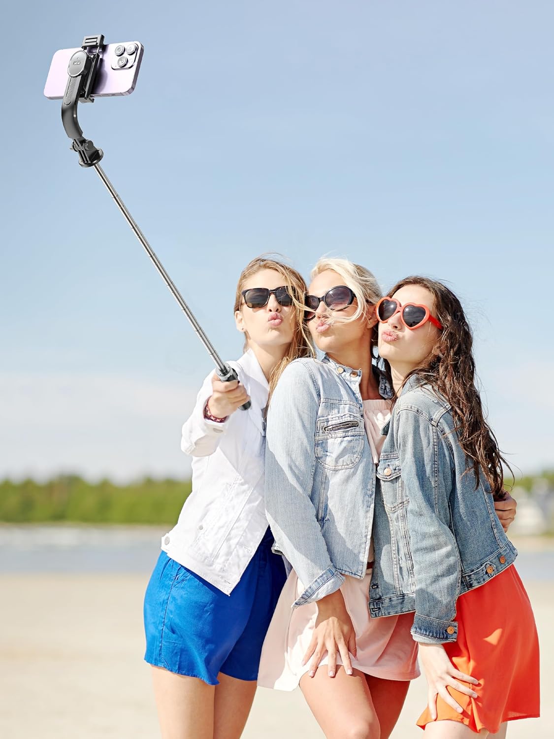Qirita C13SS Selfie Stick Tripod with Remote 52-Inch Extendable Phone Stand Black